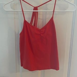 orange pink cropped tank top